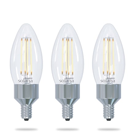 Bulbrite 40w Clr B11 (E12) Candelabra Scrw Bse Smart WIFI 90CRI Chandelier LED Lght Bulb, 2700K, 3PK 861801